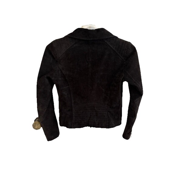 BCBG Generation Black Leather Suede Moto Jacket Womens XS - Picture 6 of 13